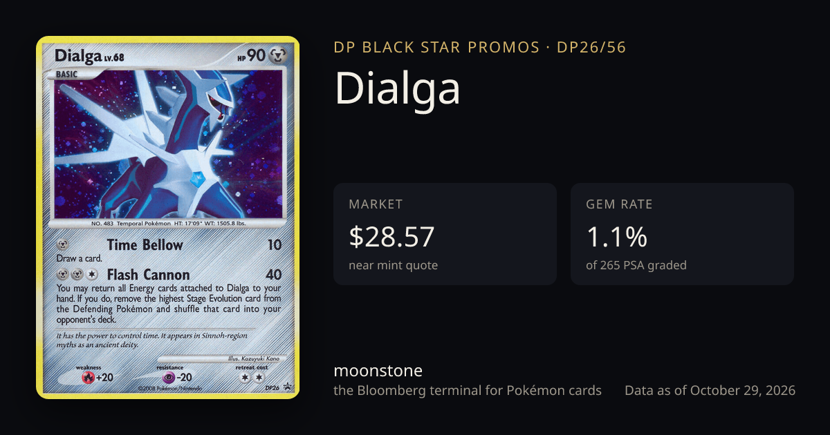 Dialga DP26/56 DP Black Star Promos · $28.57 · moonstone
